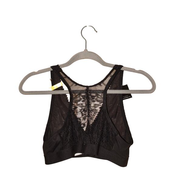 BALI NEW $44 Comfort Revolution Comfy Glam Plunge Lace Bralette Black Medium - Picture 2 of 3